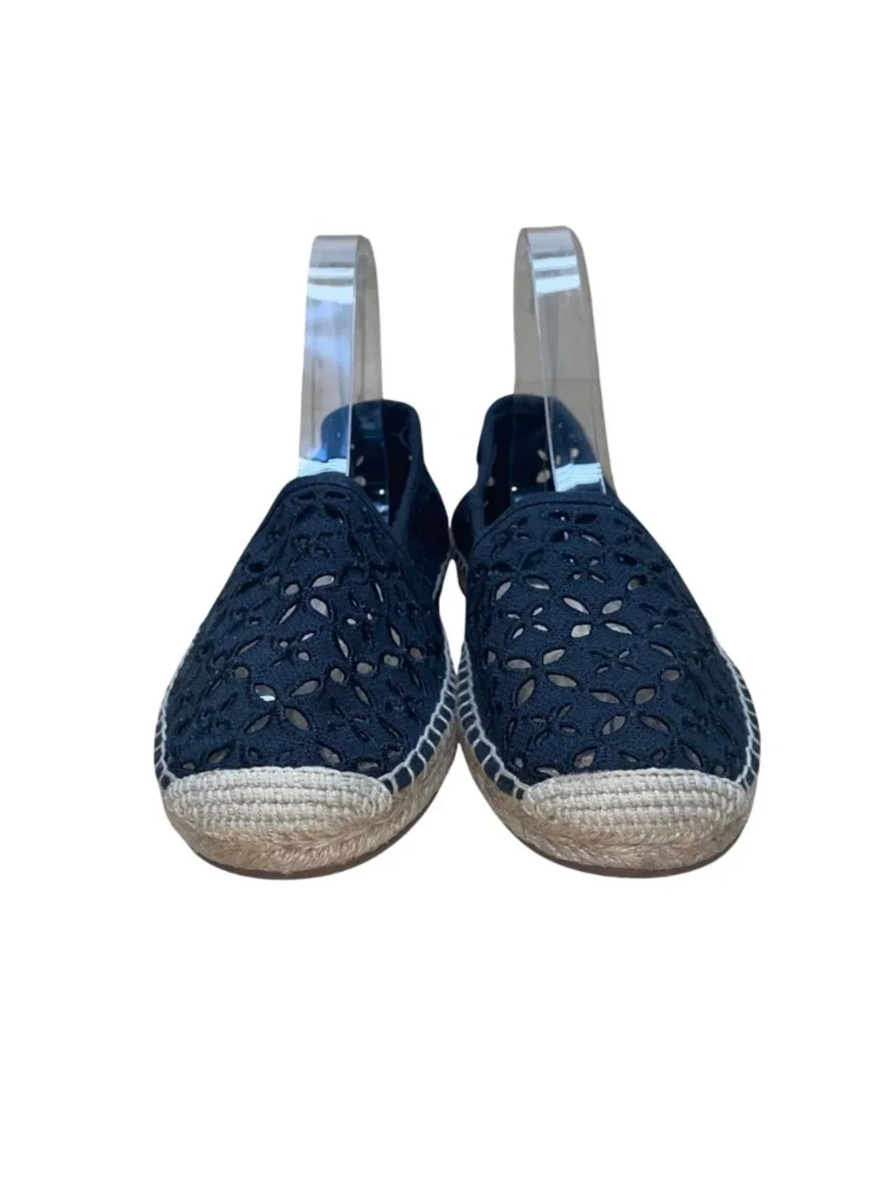 Michael Kors Women’s Navy Canvas Cut-Out Espadrille Flats Size US7.5